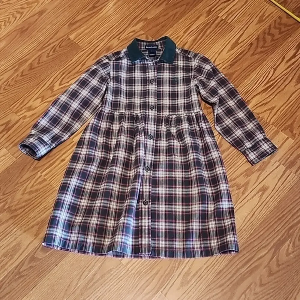 Ralph lauren blue label vgt plaid print dress size‎ 6